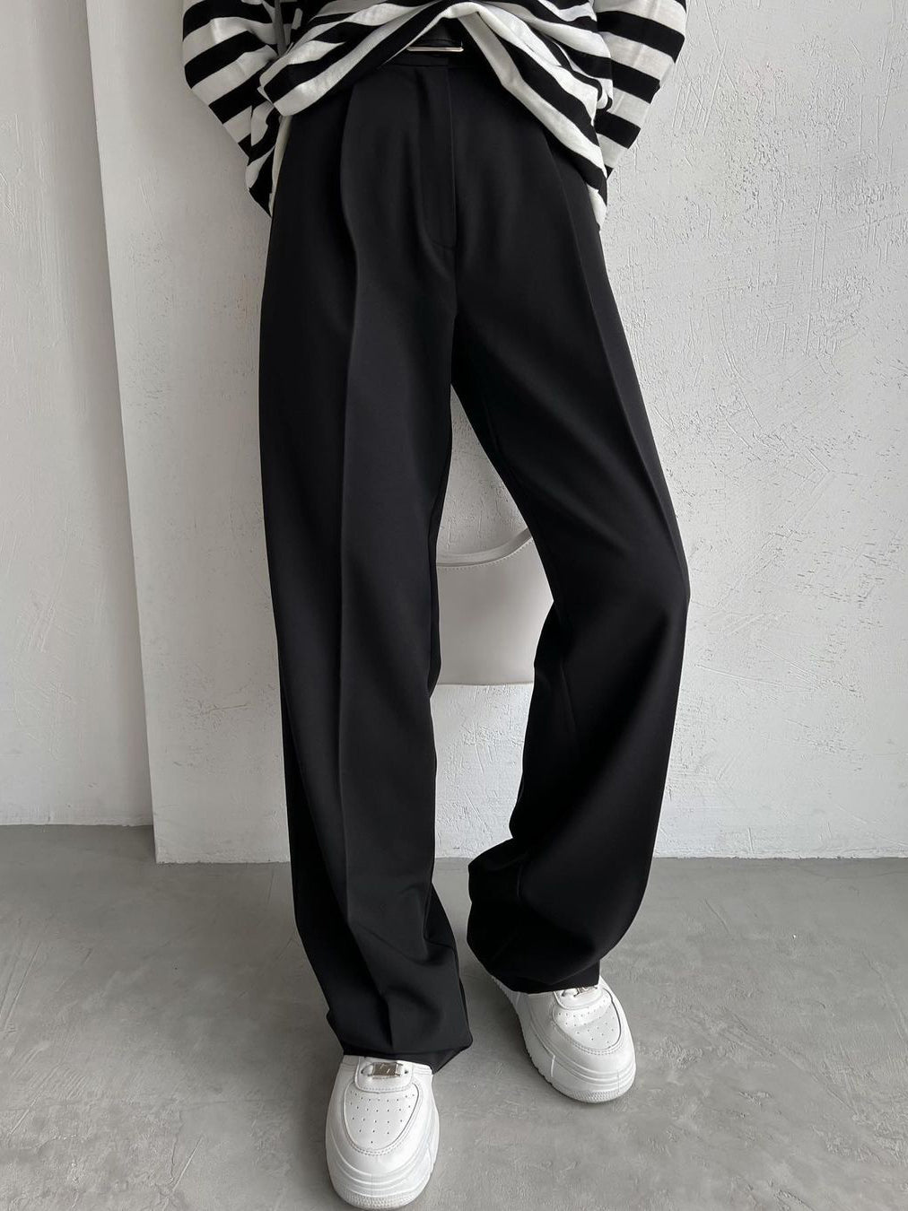 Solid Color Straight Leg Long Pants