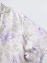 Kafiloe Purple Floral Short Sleeve Pajama Set
