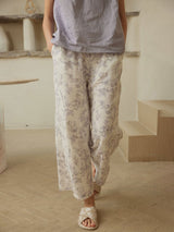 Cotton Sleeveless Top & Printed Pants Pajama Set