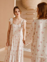 Kafiloe Peach Blossom Cluster Print Pajama Set