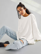 Loose Crew Neck Knit Top