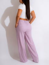 Straight Leg Solid Color Long Pants