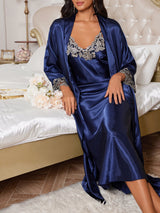 Lace V Neck Nightdress & Robe Set