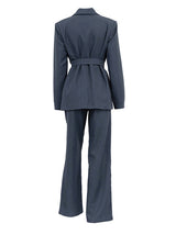 Lapel High Waist Blazer & Long Pant Set