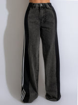 Color Block Patchwork Wide Leg Jeans