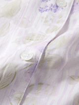 Kafiloe Purple Floral Short Sleeve Pajama Set
