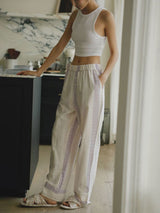 Stripe Long Sleeve Cotton Lounge Set