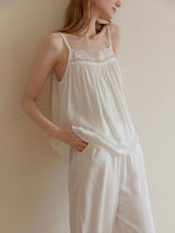Kafiloe Lace Trim Camisole Pajama Set