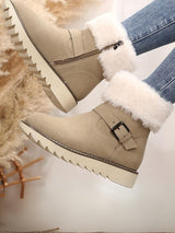 Buckle Plush Platform Snow Mid-Calf Boots