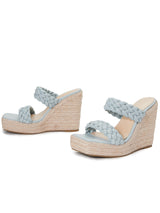 Braided Square Toe Wedge Sandals