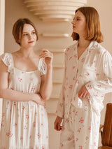 Kafiloe Peach Blossom Cluster Print Pajama Set