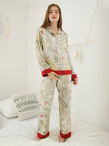 Kafiloe Green Meadow Print Pajama Set