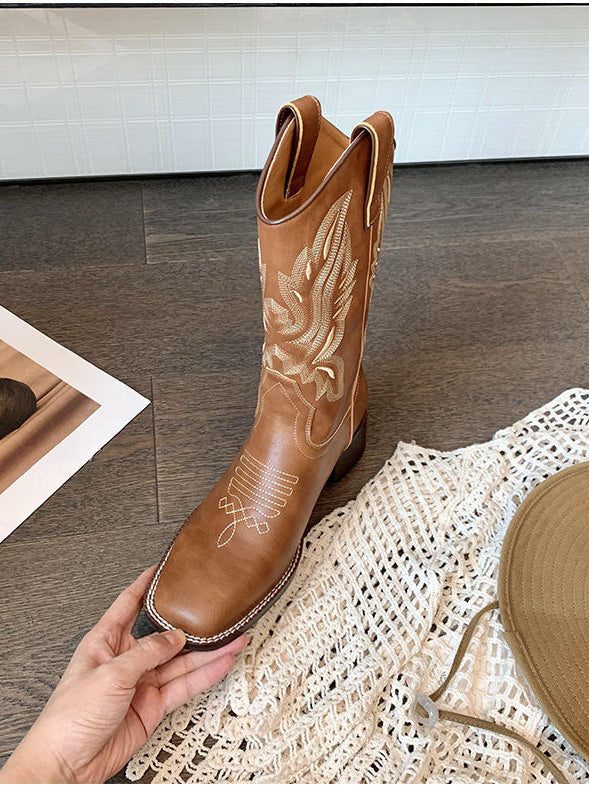 Embroidered Western Cowboy Boots