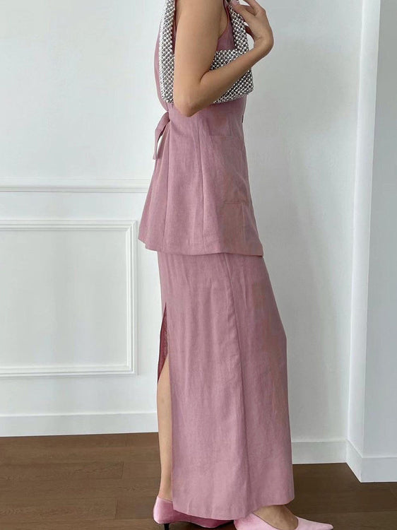 Square Neck Vest Top & Maxi Skirt Set