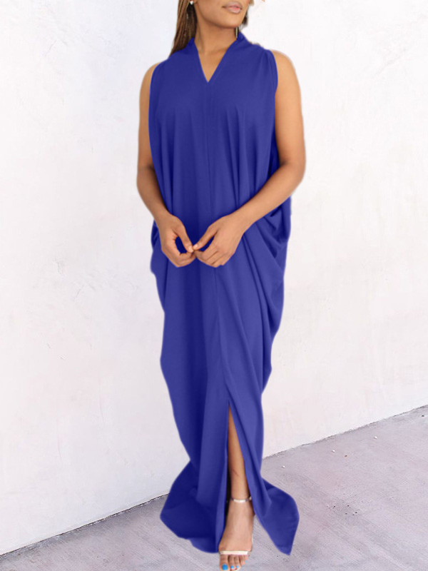 Sleeveless Solid Color Maxi Dress