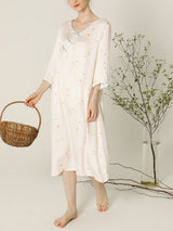 Casual Flower Print Cotton Nightdress