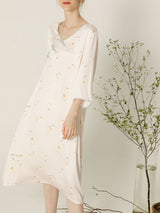 Casual Flower Print Cotton Nightdress