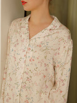 Willow Leaf Floral Print Pajama Set
