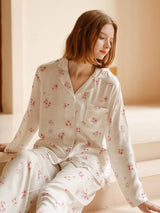 Kafiloe Peach Blossom Cluster Print Pajama Set