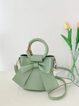 Solid Color Bow Knot Handbag