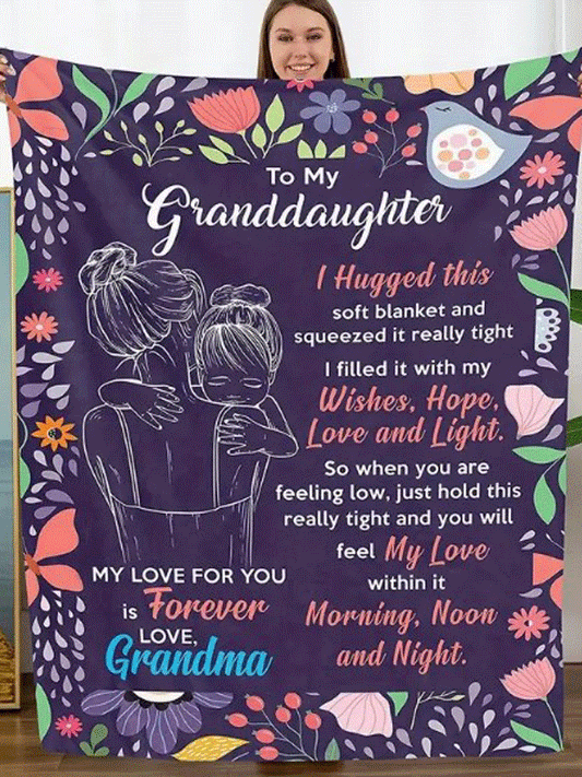 To My Granddaughter From Grandma Floral Blanket
