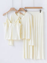 Three Pieces Knit Cotton Pajama Set