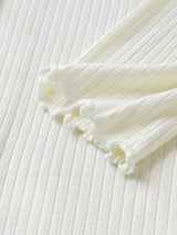 Three Pieces Knit Cotton Pajama Set