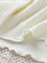 Three Pieces Knit Cotton Pajama Set