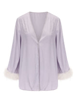 Kafiloe Starry Feather Trim Cami Nightgown