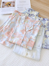 Lapel Floral Printed Short Sleeve & Short Pant Set