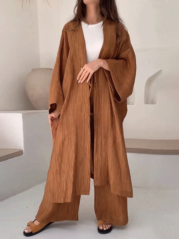 Two Pieces Casual Pleated Set