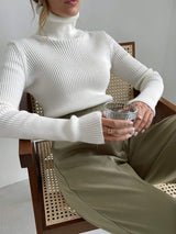 Solid Color Turtleneck Bodycon Sweater