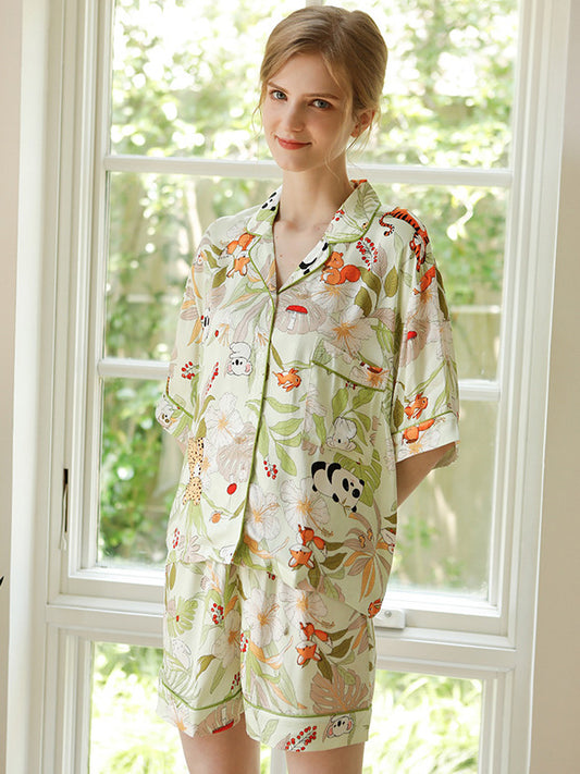 Pyjama en coton à boutons en bambou