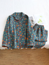 Small Flowers Cotton Pajama Set