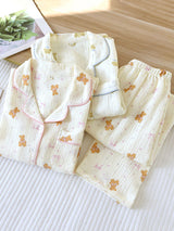 Cute Animal Long Sleeve Cotton Pajama Set