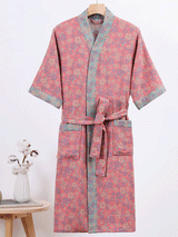 Vintage Cotton Floral Print Robe