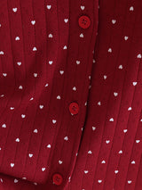 Small White Heart Pajama Set