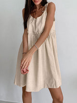 Cotton Solid Swing Camisole Dresss