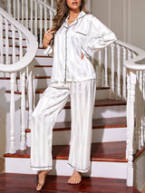 Striped Long Sleeve Pajama Set