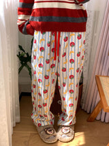 Loose Fit Cute Fruit Long Pajama Pants