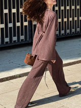 Loose Tie Waist Homewear Pants Set