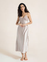 Kafiloe Bow Tie Slit Chemise Nightgown