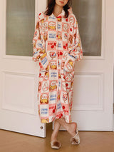 Cartoon Printed Thick Flannel Robe