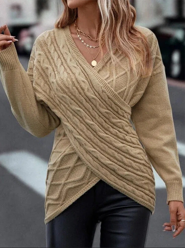 Criss Cross Cable Knit Sweater
