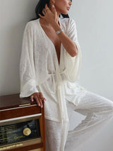 Loose Tie Waist Homewear Pants Set