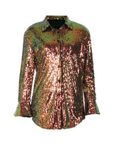 Solid Color Sequins Long Sleeve Shirts