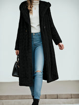 Solid Color Jacquard Long Coat