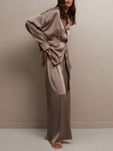 Satin Two Piece Lounge Set