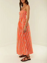 Stripe Printed Maxi Dress