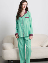 Kafiloe Striped Cotton Pajama Set